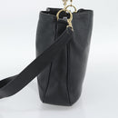 GUCCI Bamboo Shoulder Bag Leather 2way Black Gold 001 1638 3754 Auth ep15614-4