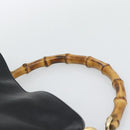GUCCI Bamboo Shoulder Bag Leather 2way Black Gold 001 1638 3754 Auth ep15614-14