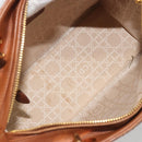 Christian Dior Lady Dior Canage Hand Bag Lamb Skin 2way Brown Gold Auth ep15615V-19