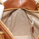 Christian Dior Lady Dior Canage Hand Bag Lamb Skin 2way Brown Gold Auth ep15615V-21