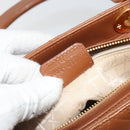 Christian Dior Lady Dior Canage Hand Bag Lamb Skin 2way Brown Gold Auth ep15615V-24