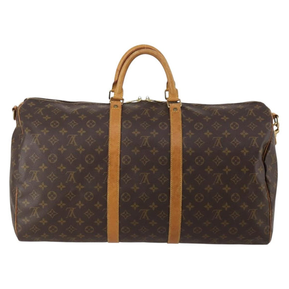LOUIS VUITTON Monogram Keepall Bandouliere 55 Boston Bag M41414 LV Auth ep15622
