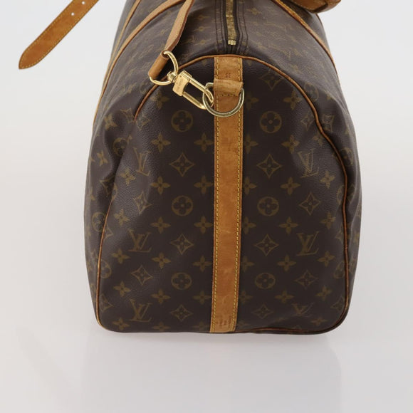 LOUIS VUITTON Monogram Keepall Bandouliere 55 Boston Bag M41414 LV Auth ep15622