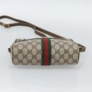 GUCCI GG Supreme Web Sherry Line Shoulder Bag PVC Beige Gold Auth ep15625-5