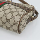 GUCCI GG Supreme Web Sherry Line Shoulder Bag PVC Beige Gold Auth ep15625-15