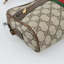 GUCCI GG Supreme Web Sherry Line Shoulder Bag PVC Beige Gold Auth ep15625-16