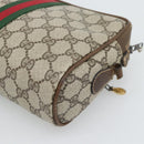GUCCI GG Supreme Web Sherry Line Shoulder Bag PVC Beige Gold Auth ep15625-17