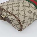 GUCCI GG Supreme Web Sherry Line Shoulder Bag PVC Beige Gold Auth ep15625-18