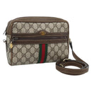 GUCCI GG Supreme Web Sherry Line Shoulder Bag PVC Beige Gold Auth ep15625-1