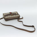 GUCCI GG Supreme Web Sherry Line Shoulder Bag PVC Beige Gold Auth ep15625-7