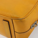 PRADA Hand Bag Leather Yellow Silver Auth ep15629-15