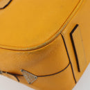 PRADA Hand Bag Leather Yellow Silver Auth ep15629-16