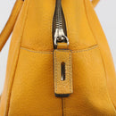 PRADA Hand Bag Leather Yellow Silver Auth ep15629-18
