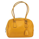PRADA Hand Bag Leather Yellow Silver Auth ep15629-13