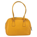 PRADA Hand Bag Leather Yellow Silver Auth ep15629-2