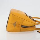 PRADA Hand Bag Leather Yellow Silver Auth ep15629-3