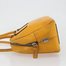 PRADA Hand Bag Leather Yellow Silver Auth ep15629-4