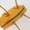 PRADA Hand Bag Leather Yellow Silver Auth ep15629-6