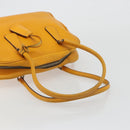 PRADA Hand Bag Leather Yellow Silver Auth ep15629-7