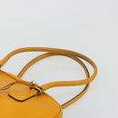 PRADA Hand Bag Leather Yellow Silver Auth ep15629-8