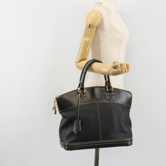 LOUIS VUITTON Suhari Lockit PM Hand Bag Leather Black M91888 LV Auth ep15631