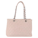 CHANEL Matelasse COCO Mark Chain Tote Bag Caviar Skin Pink CC Auth ep15632V-2