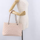 CHANEL Matelasse COCO Mark Chain Tote Bag Caviar Skin Pink CC Auth ep15632V-26