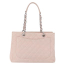 CHANEL Matelasse COCO Mark Chain Tote Bag Caviar Skin Pink CC Auth ep15632V-3