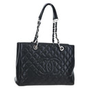 CHANEL Matelasse COCO Mark Chain Bag Caviar Skin Black Silver CC Auth ep15633V-1