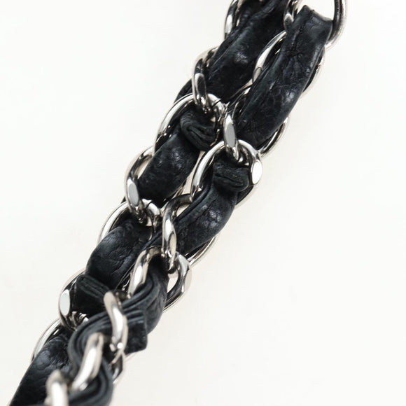 CHANEL Matelasse COCO Mark Chain Bag Caviar Skin Black Silver CC Auth ep15633V