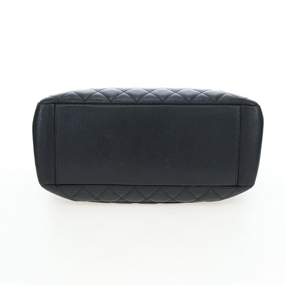 CHANEL Matelasse COCO Mark Chain Bag Caviar Skin Black Silver CC Auth ep15633V