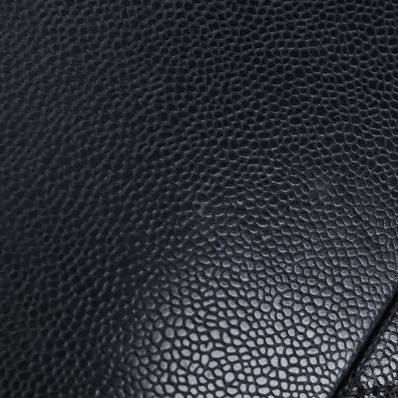 CHANEL Matelasse COCO Mark Chain Bag Caviar Skin Black Silver CC Auth ep15633V