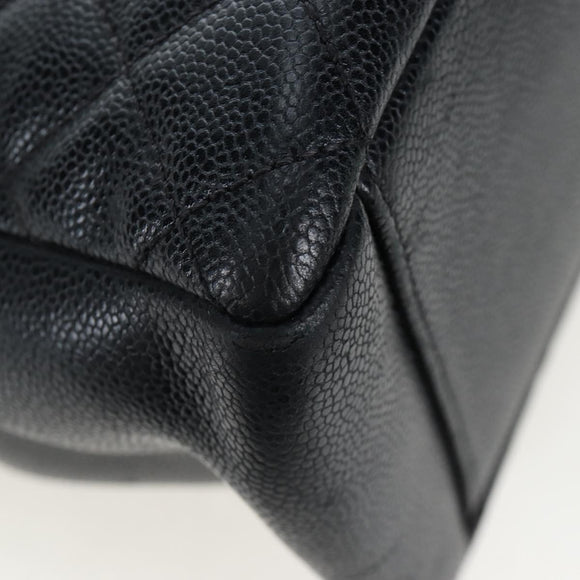 CHANEL Matelasse COCO Mark Chain Bag Caviar Skin Black Silver CC Auth ep15633V