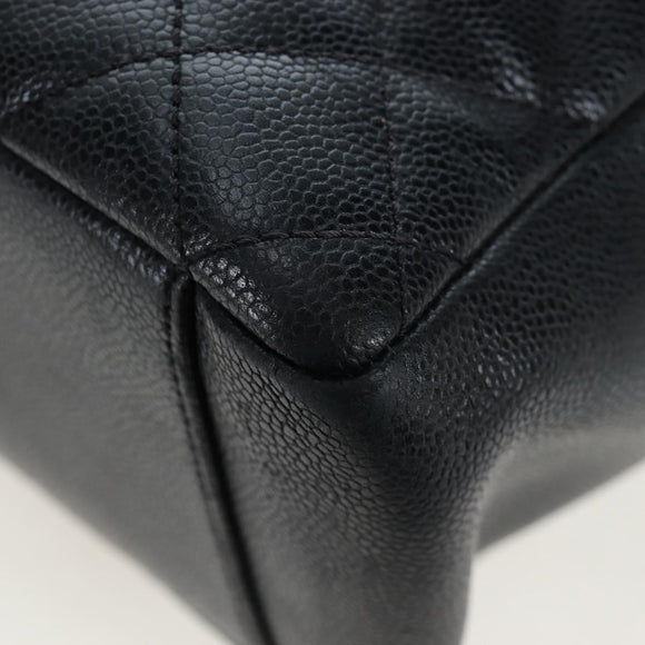 CHANEL Matelasse COCO Mark Chain Bag Caviar Skin Black Silver CC Auth ep15633V