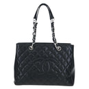 CHANEL Matelasse COCO Mark Chain Bag Caviar Skin Black Silver CC Auth ep15633V-13