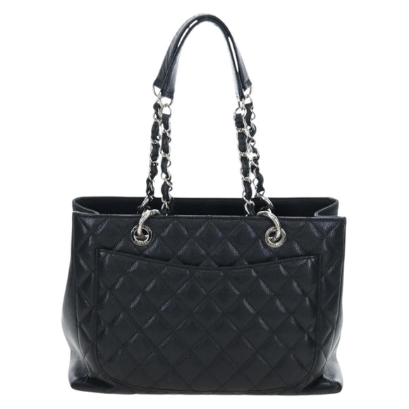 CHANEL Matelasse COCO Mark Chain Bag Caviar Skin Black Silver CC Auth ep15633V