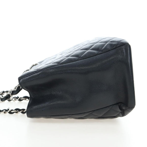 CHANEL Matelasse COCO Mark Chain Bag Caviar Skin Black Silver CC Auth ep15633V