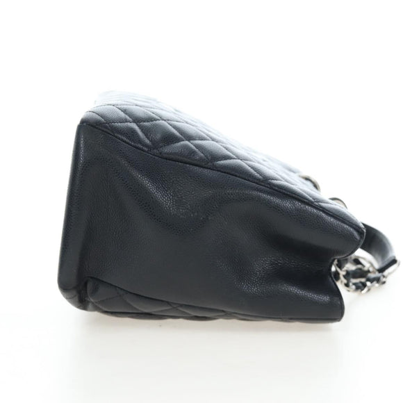 CHANEL Matelasse COCO Mark Chain Bag Caviar Skin Black Silver CC Auth ep15633V