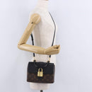 LOUIS VUITTON Monogram Rocky BB Hand Bag 2way Black M44141 LV Auth ep15635V-27