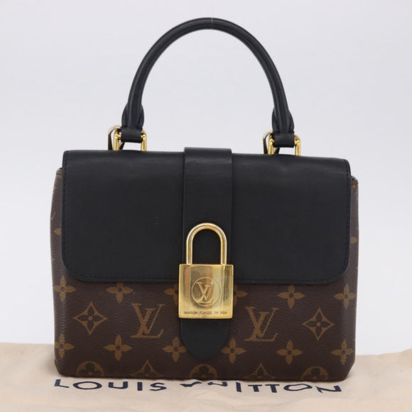 LOUIS VUITTON Monogram Rocky BB Hand Bag 2way Black M44141 LV Auth ep15635V
