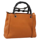 GUCCI Bamboo Hand Bag 2way Orange 336032 Auth ep15637A-1