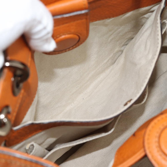 GUCCI Bamboo Hand Bag 2way Orange 336032 Auth ep15637A