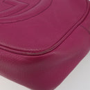 GUCCI Shoulder Bag Leather Purple Gold 308364 Auth ep15638-9