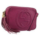 GUCCI Shoulder Bag Leather Purple Gold 308364 Auth ep15638-1