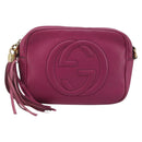 GUCCI Shoulder Bag Leather Purple Gold 308364 Auth ep15638-13