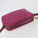 GUCCI Shoulder Bag Leather Purple Gold 308364 Auth ep15638-6