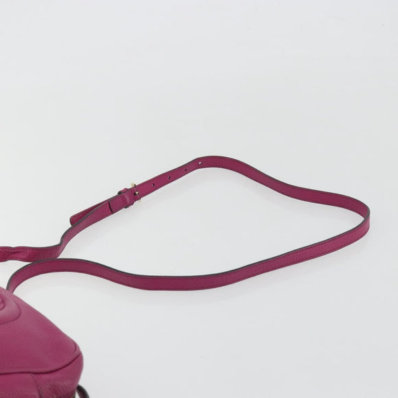 GUCCI Shoulder Bag Leather Purple Gold 308364 Auth ep15638