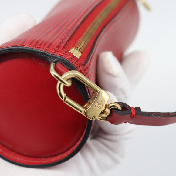 LOUIS VUITTON Epi Soufflot Pouch Accessory Pouch Red LV Auth ep15641