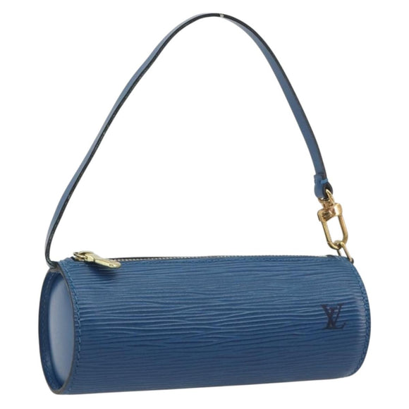 LOUIS VUITTON Epi Soufflot Pouch Blue LV Auth ep15642