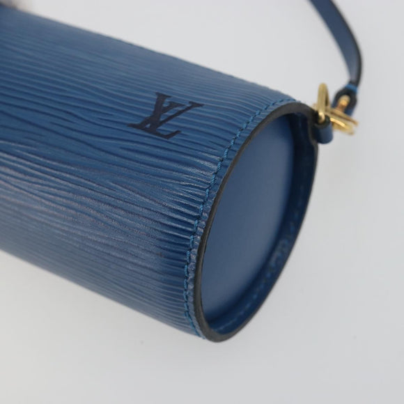 LOUIS VUITTON Epi Soufflot Pouch Blue LV Auth ep15642